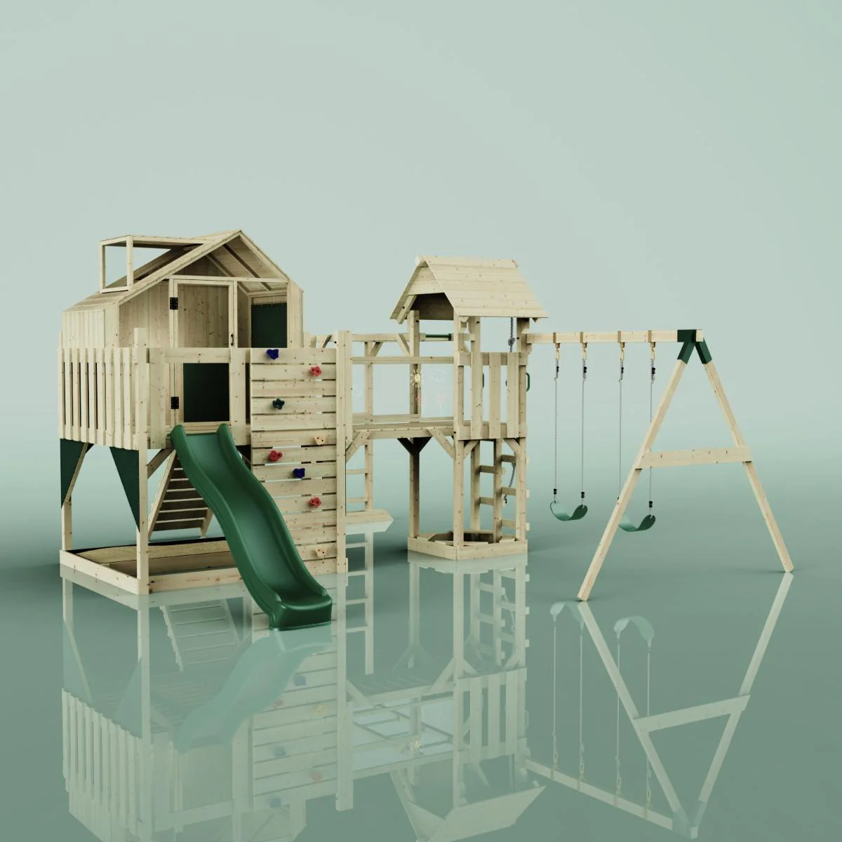 Spieltürme mit Schaukeln